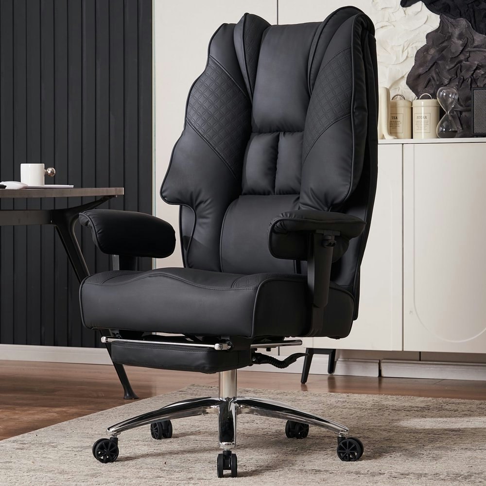 Atmild High Back Ergonomic Leather Executive Office Chair with Footrest: $220 Atmild High Back Ergonomic Leather Executive Office Chair with Footrest: $220
