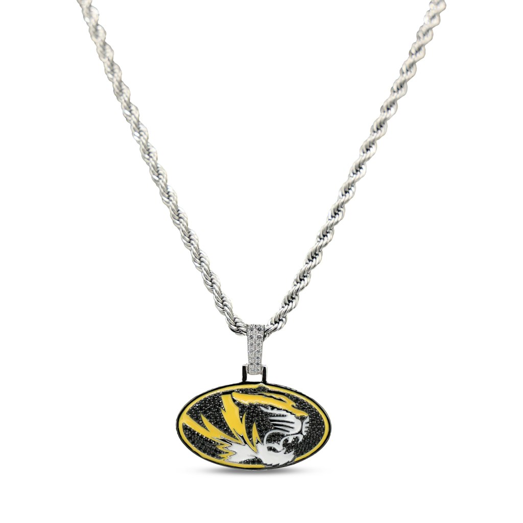 Missouri Tigers 14K White Gold Logo Pendant and 20-Inch Rope Chain: $229.99