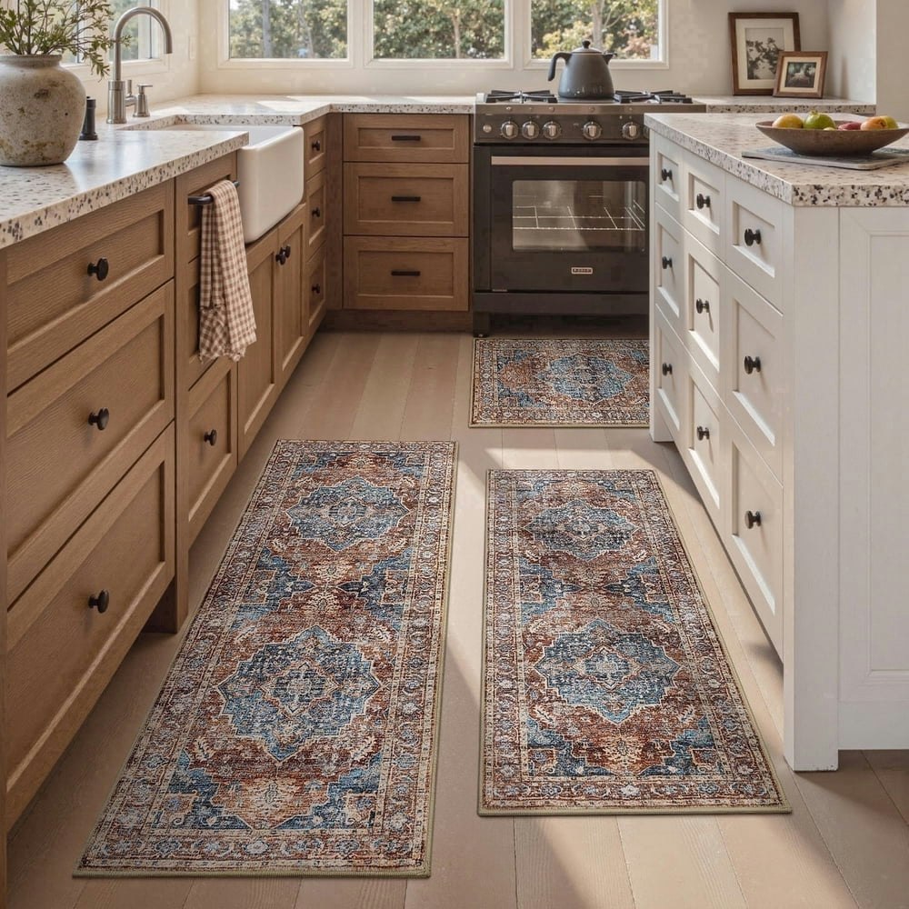 Sixhome 3-Piece Kitchen Rug and Runner Set: $29.59