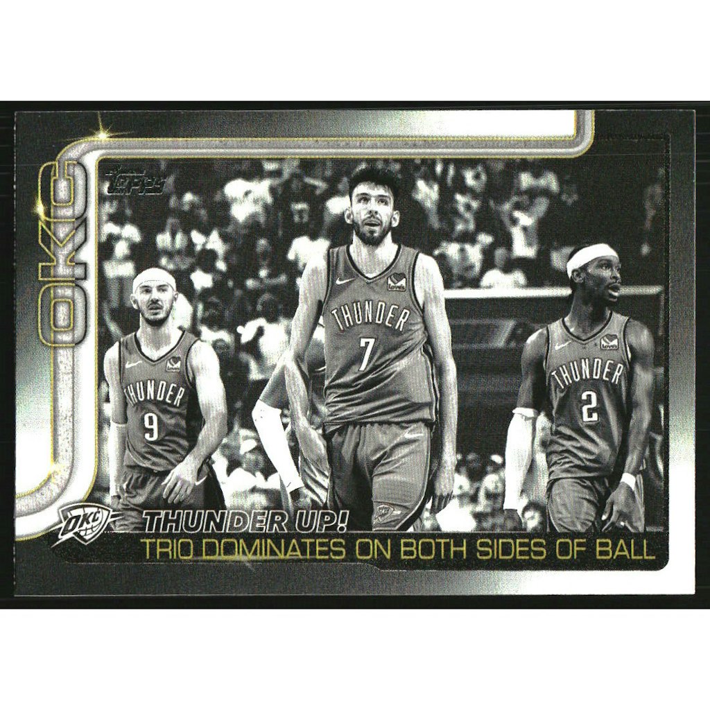 2025-26 Topps Blackout #288 Thunder Up! Alex Caruso, Chet Holmgren, Shai Gilgeous-Alexander Card: $12