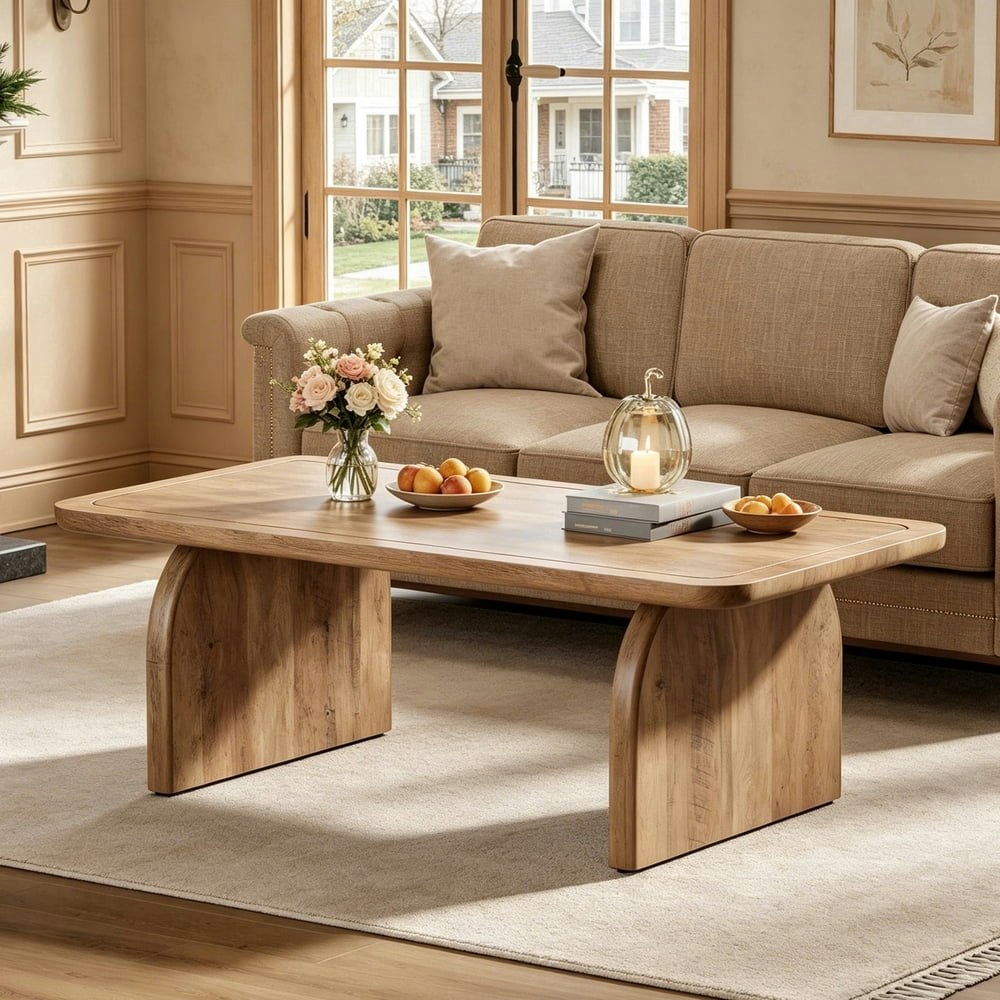 Fnova 47.24-inch Rectangle Wood Coffee Table: $147.99 Fnova 47.24-inch Rectangle Wood Coffee Table: $147.99