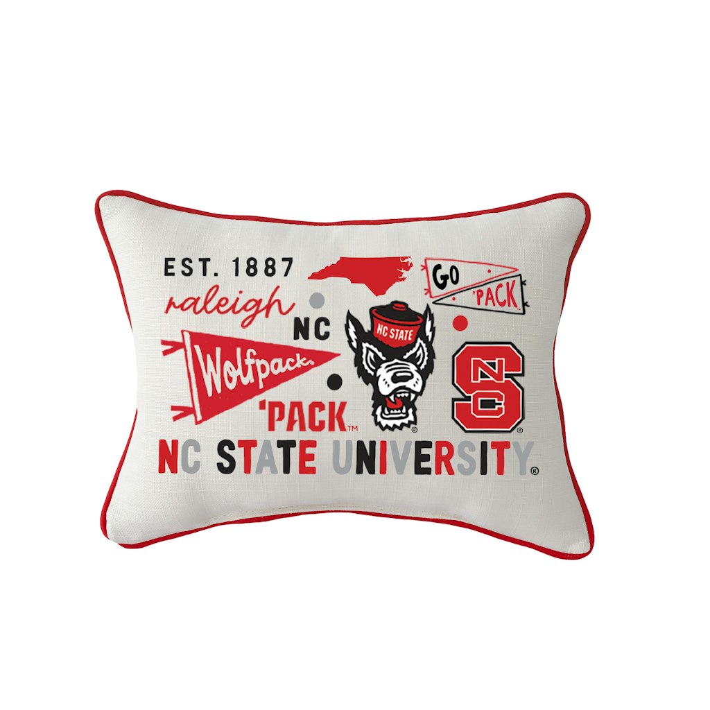 Little Birdie NC State Wolfpack Piped Pillow: $39.99