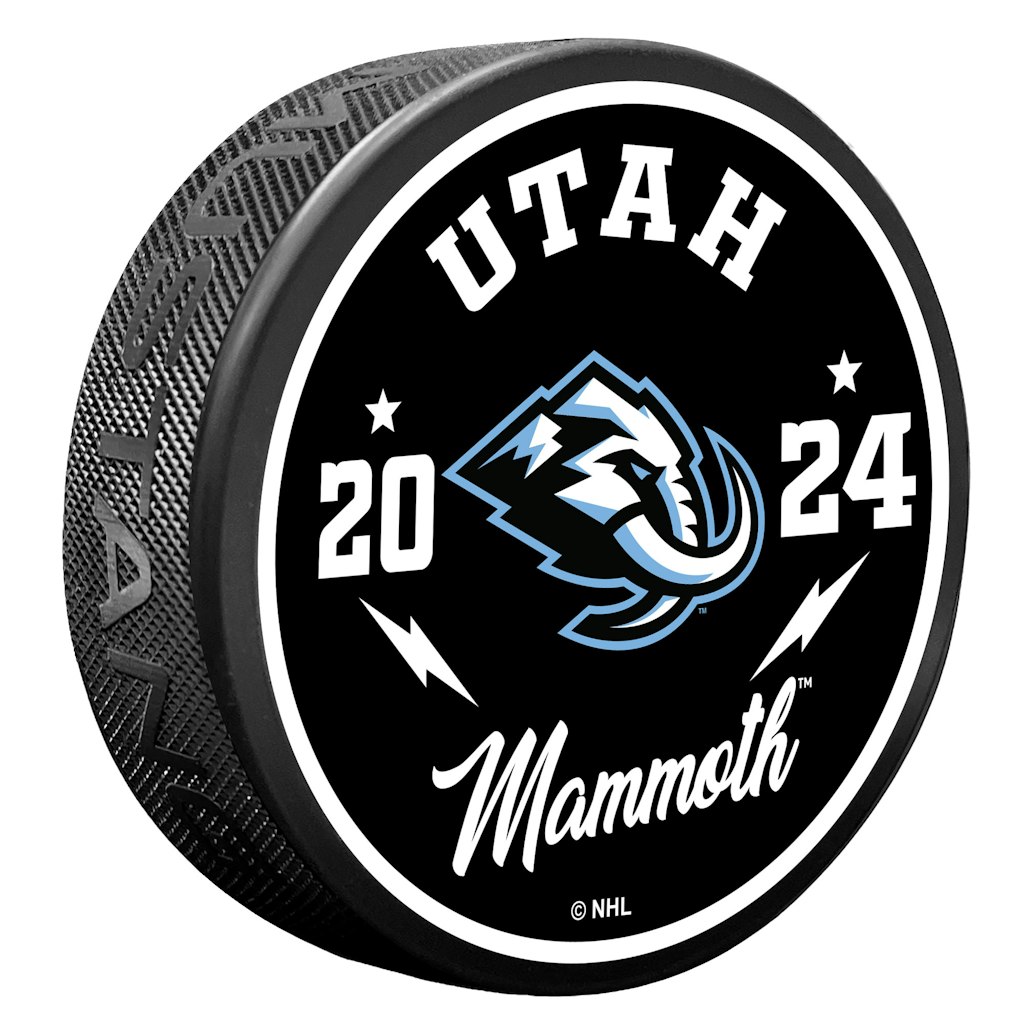 Utah Mammoth Bolt Hockey Puck: $24.99 Utah Mammoth Bolt Hockey Puck: $24.99
