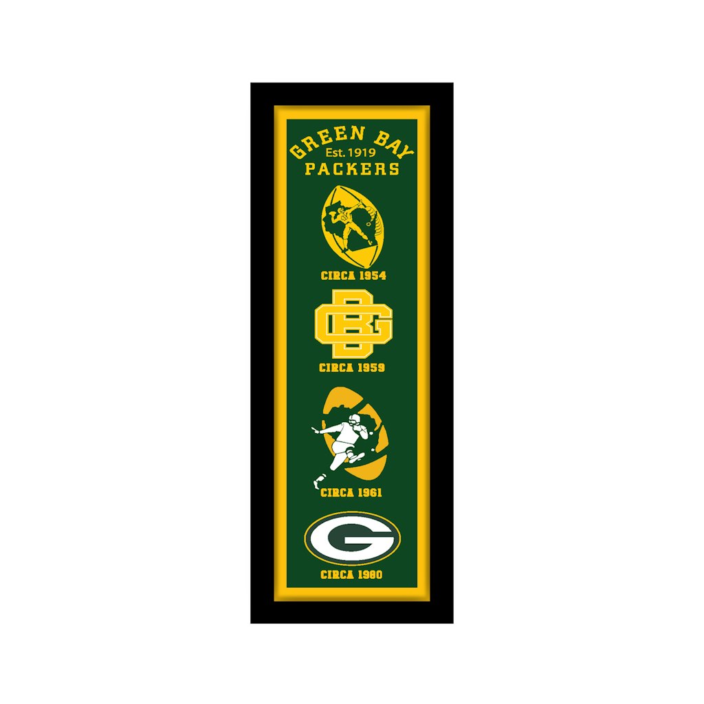 Green Bay Packers 8" x 26" Team Logo Framed Wall Art: $44.99 Green Bay Packers 8" x 26" Team Logo Framed Wall Art: $44.99