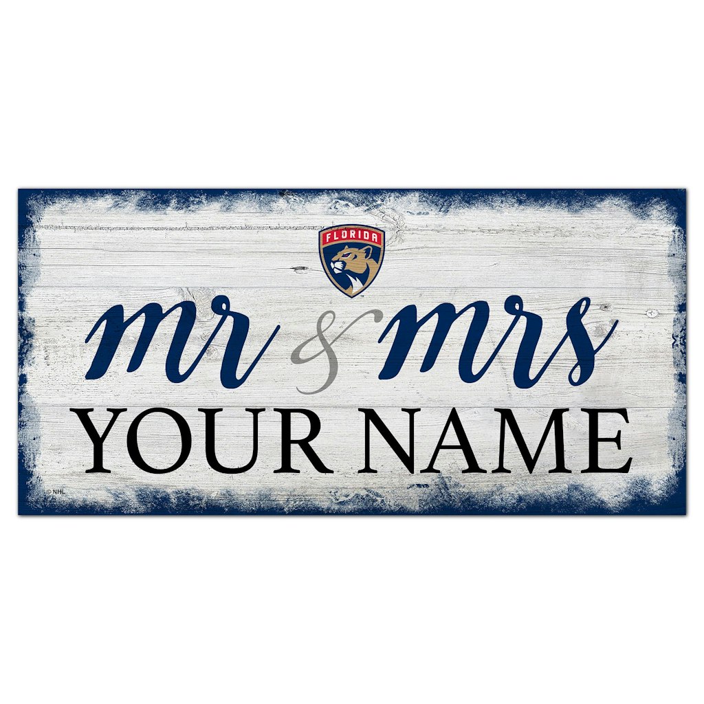 Florida Panthers 6" x 12" Mr. & Mrs. Script Sign: $39.99 Florida Panthers 6" x 12" Mr. & Mrs. Script Sign: $39.99