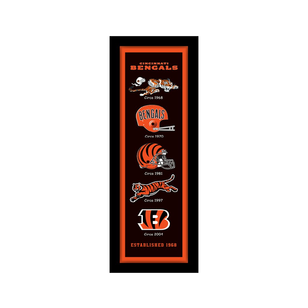 Cincinnati Bengals 12" x 36" Heritage Framed Banner: $69.99 Cincinnati Bengals 12" x 36" Heritage Framed Banner: $69.99