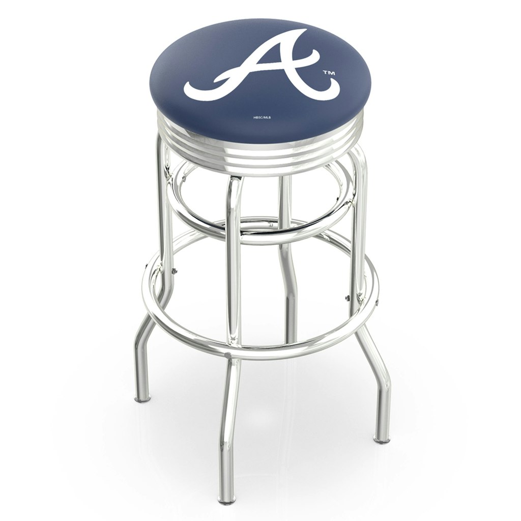 Atlanta Braves 30-inch Double Ring Chrome Swivel Counter Stool: $389.99 Atlanta Braves 30-inch Double Ring Chrome Swivel Counter Stool: $389.99