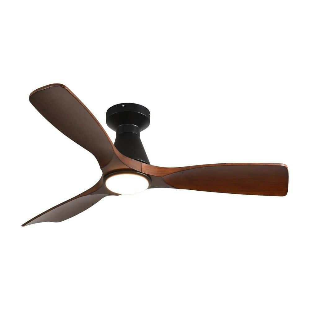 Alex 42-Inch Brown Walnut 3-Blade Flush Mount LED Ceiling Fan with Lights: $72.25