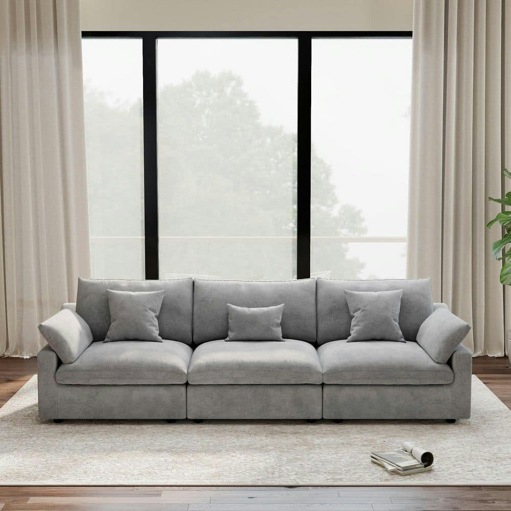 118-inch 3-Piece Linen Modular Sectional Sofa: $899.29 118-inch 3-Piece Linen Modular Sectional Sofa: $899.29