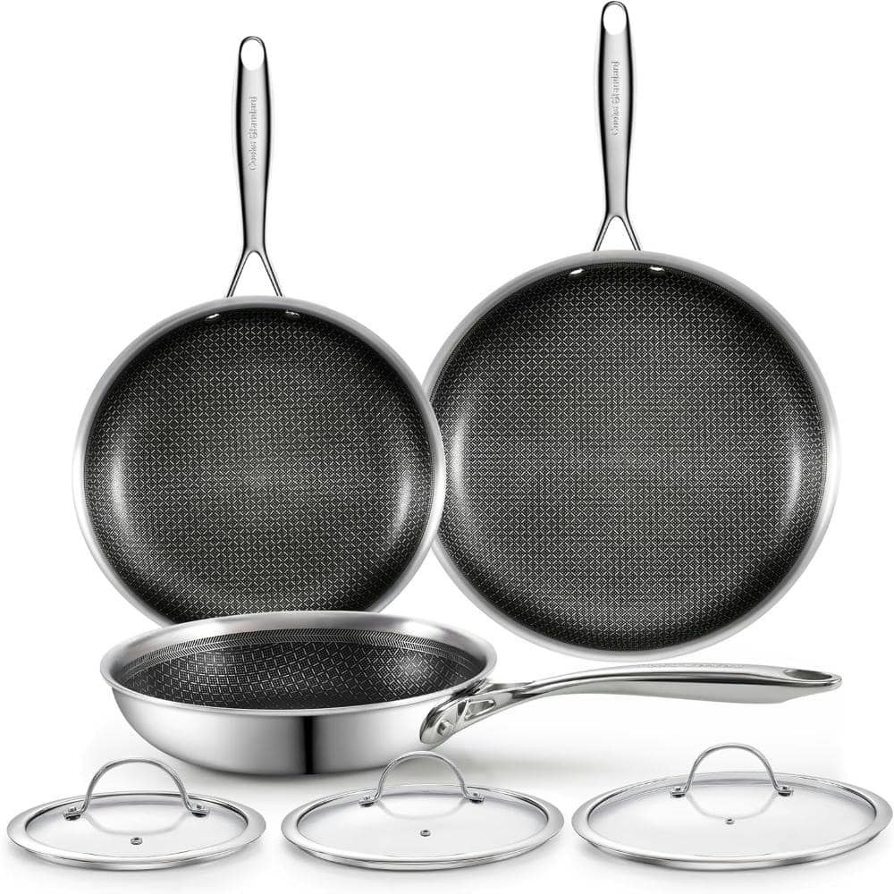 8, 10, and 12-Inch Multi-Ply Stainless Steel Hybrid Nonstick Skillet 3-Piece Set: $279.99 8, 10, and 12-Inch Multi-Ply Stainless Steel Hybrid Nonstick Skillet 3-Piece Set: $279.99
