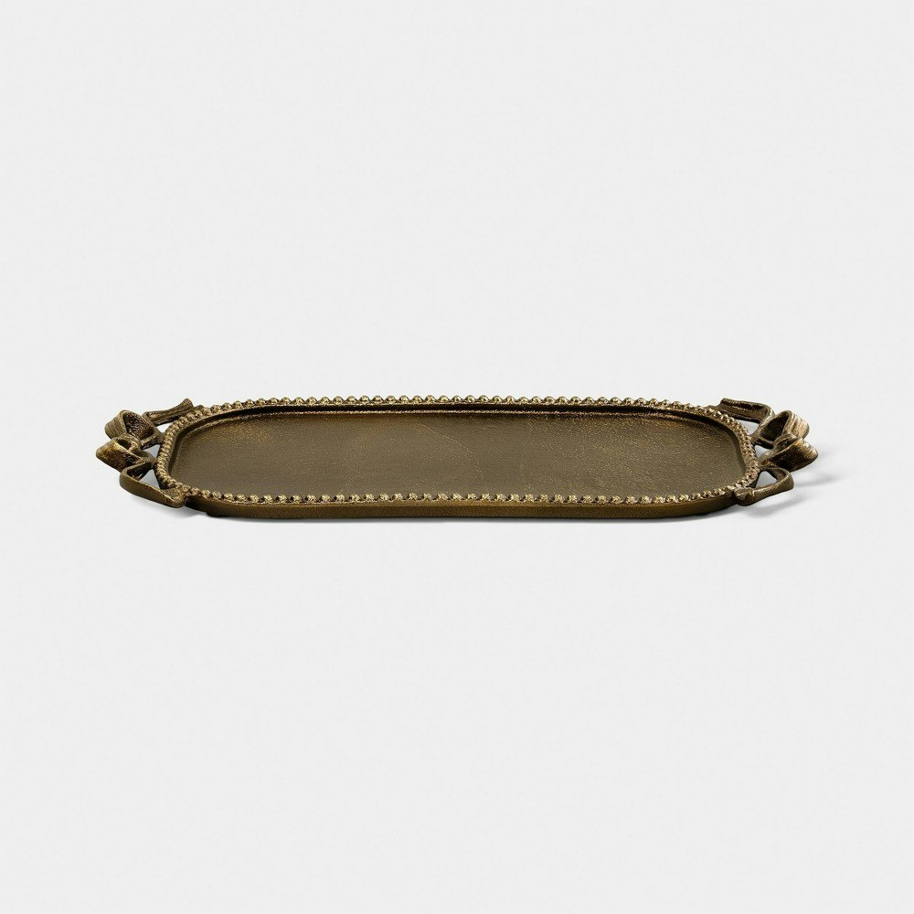 Threshold Antique Brass Bow Vanity Tray: $20 Threshold Antique Brass Bow Vanity Tray: $20