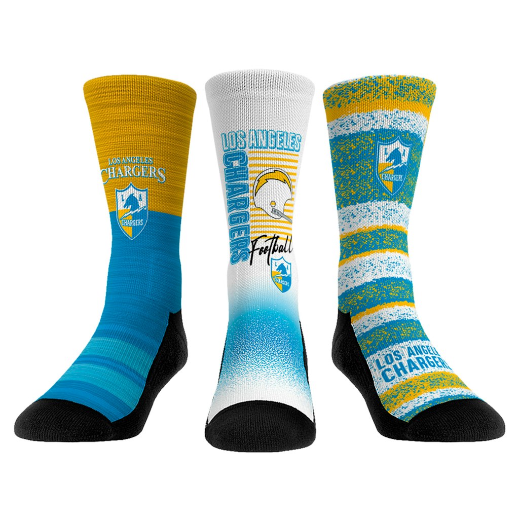 Los Angeles Chargers Youth Throwback Crew Sock 3-Pack: $64.99