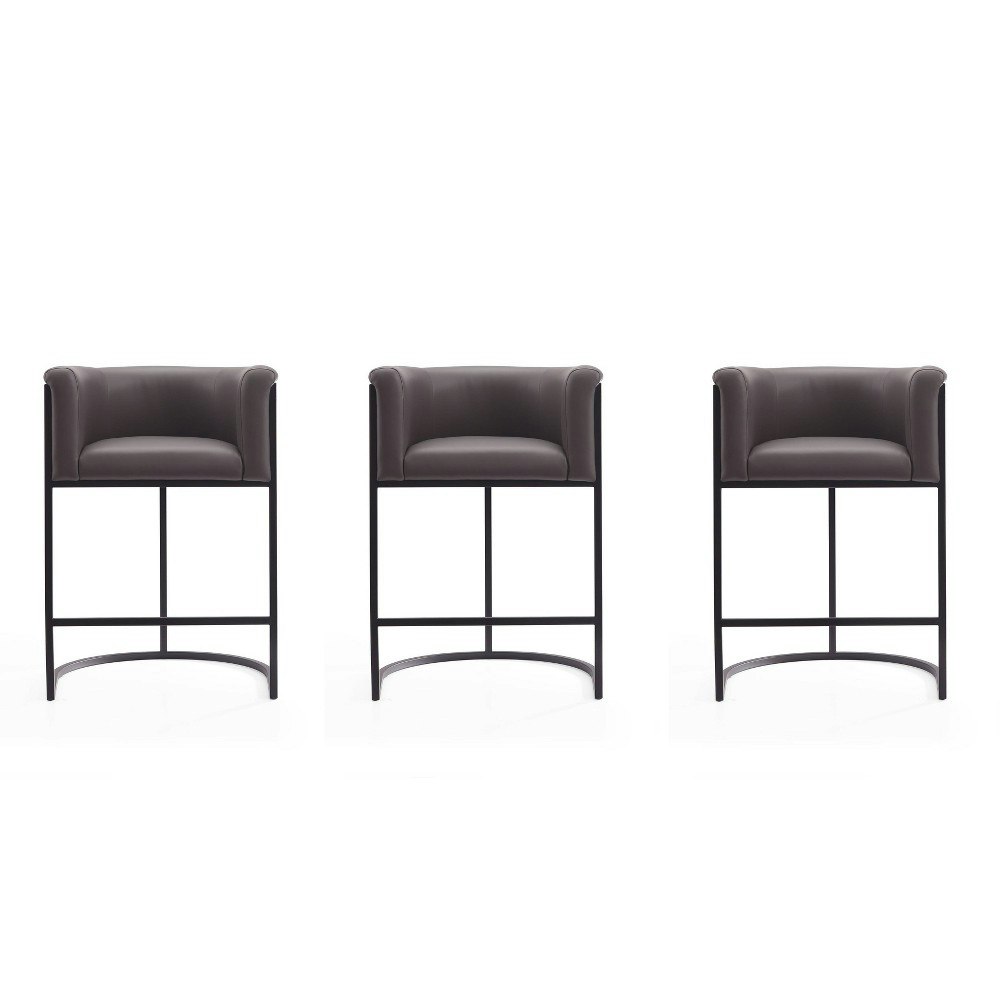 Cosmopolitan Upholstered Metal Counter Height Barstools 3-Pack: $839.99