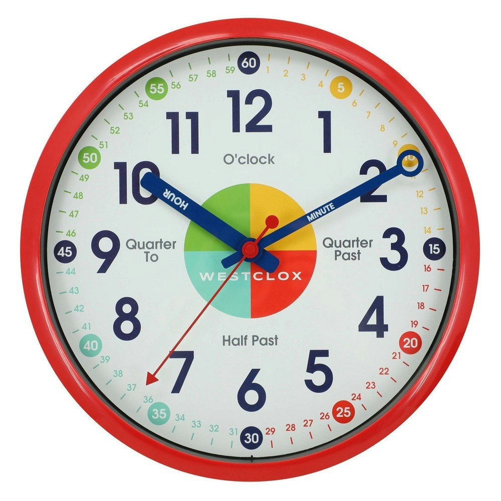 Westclox 12-Inch Quartz Time Teacher Wall Clock: $14.99