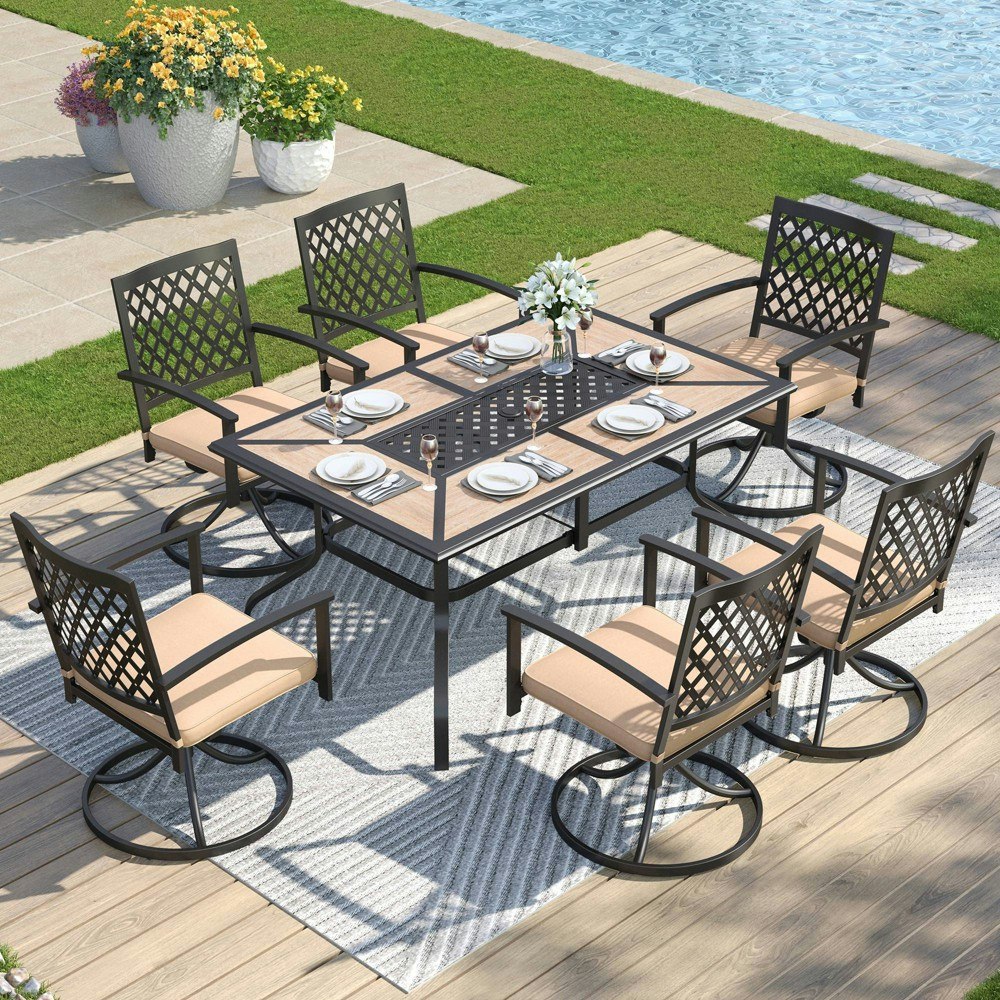Captiva Designs 7-Piece Metal Patio Dining Set: $879.99