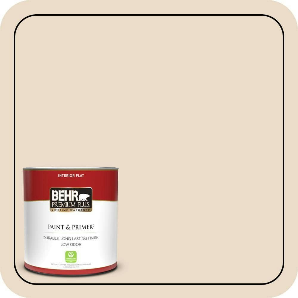 Behr Premium Plus 1-Quart Vanilla Mocha Flat Interior Paint and Primer: $17.48