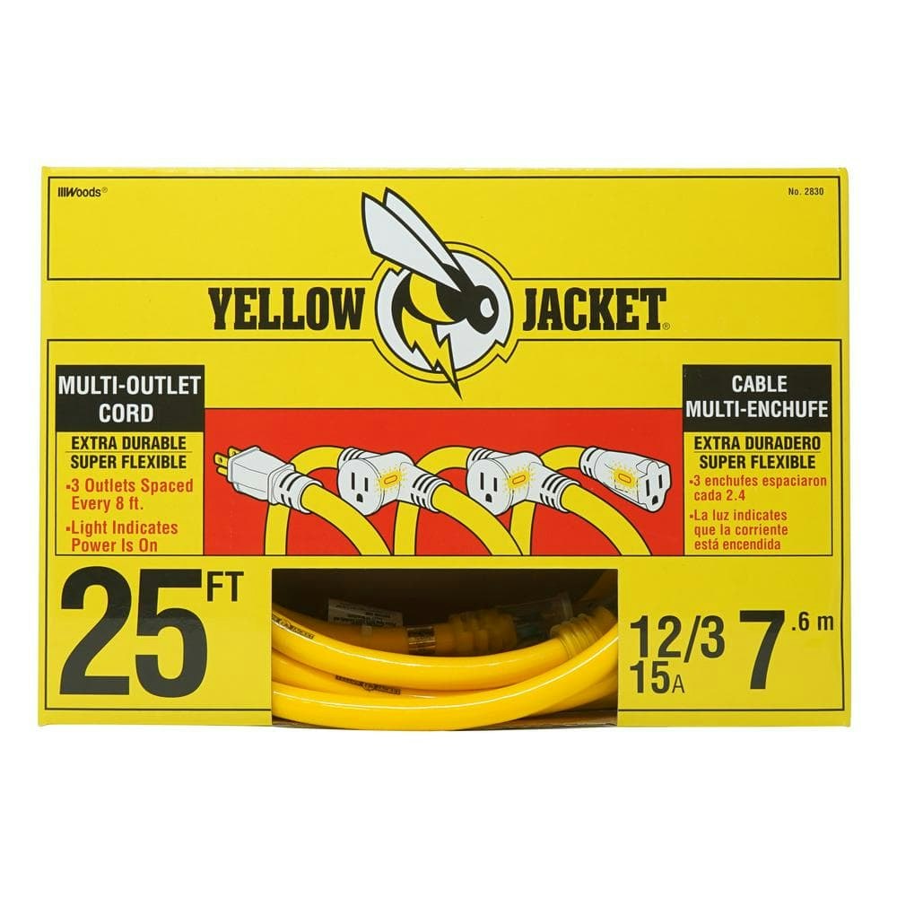25-Foot 12/3 STW Outdoor Multi-Outlet Extension Cord: $58.95 25-Foot 12/3 STW Outdoor Multi-Outlet Extension Cord: $58.95