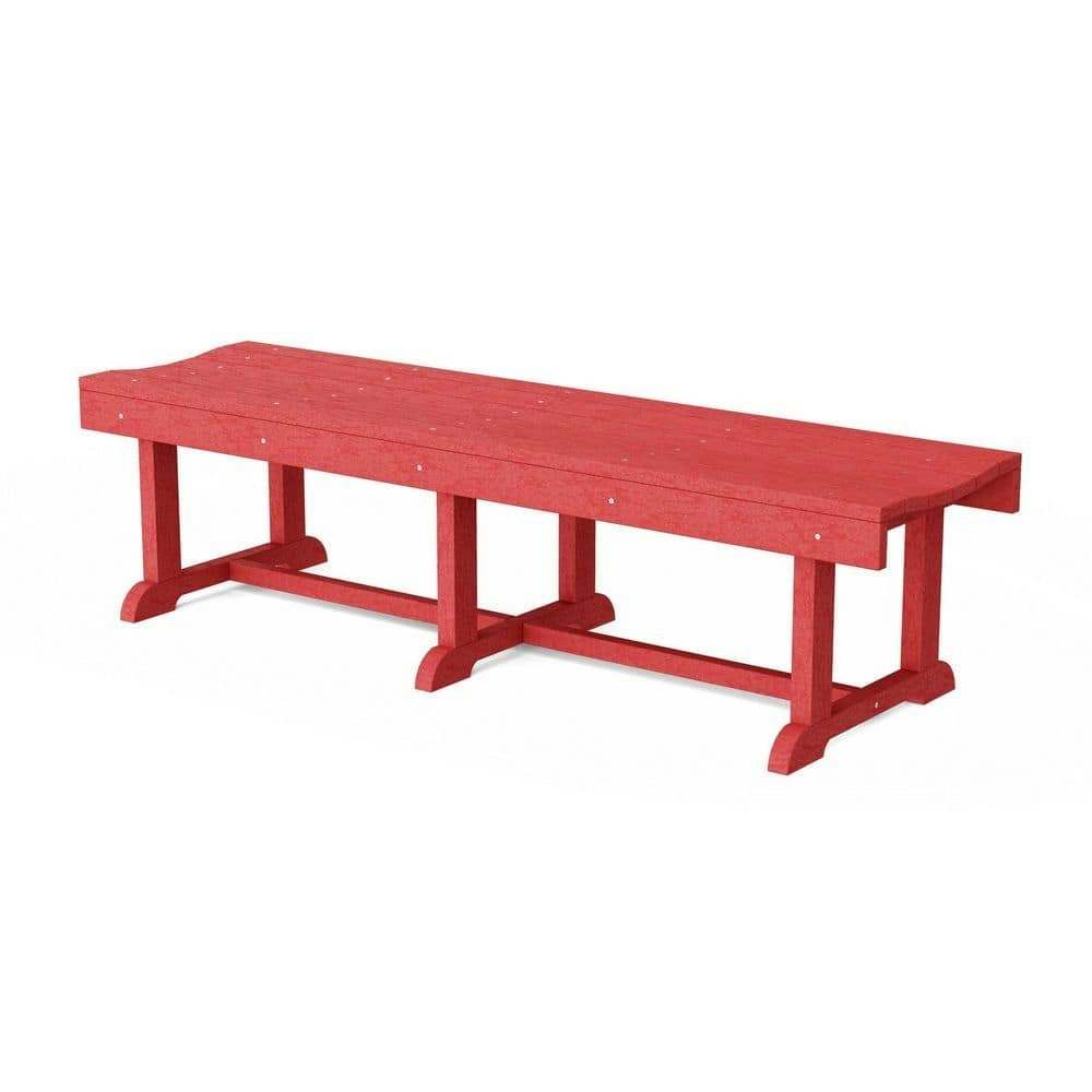 Heritage 68-Inch Cardinal Red HDPE Backless Outdoor Bench: $563.81 Heritage 68-Inch Cardinal Red HDPE Backless Outdoor Bench: $563.81