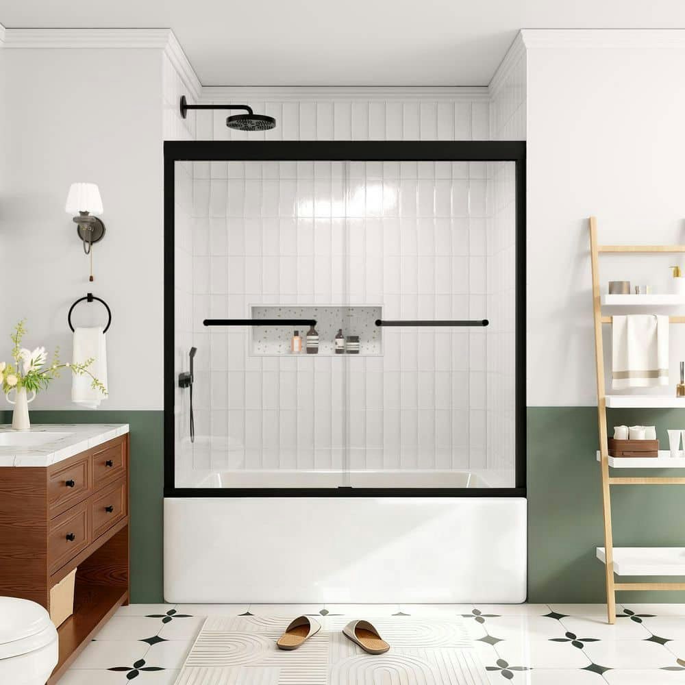 60" x 59" Frameless Double Sliding Shower Door: $509.99 60" x 59" Frameless Double Sliding Shower Door: $509.99