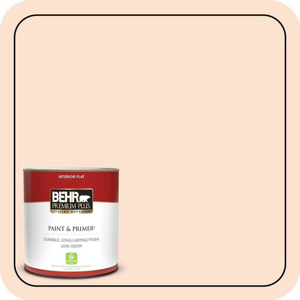 Behr Powdered Peach Interior Flat Paint and Primer 1-Quart: $17.48
