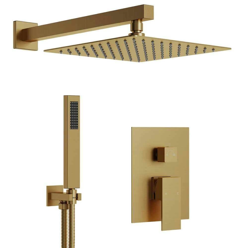 10-Inch 2-Spray Square High Pressure Wall Bar Shower Kit with Hand Shower: $295