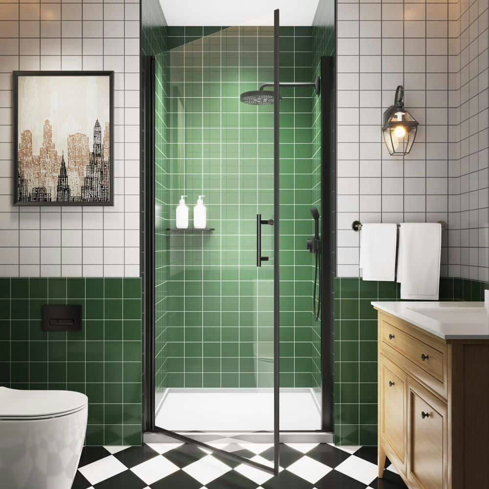 Frameless Pivot Shower Door 34-35.5-inch W x 72-inch H: $298