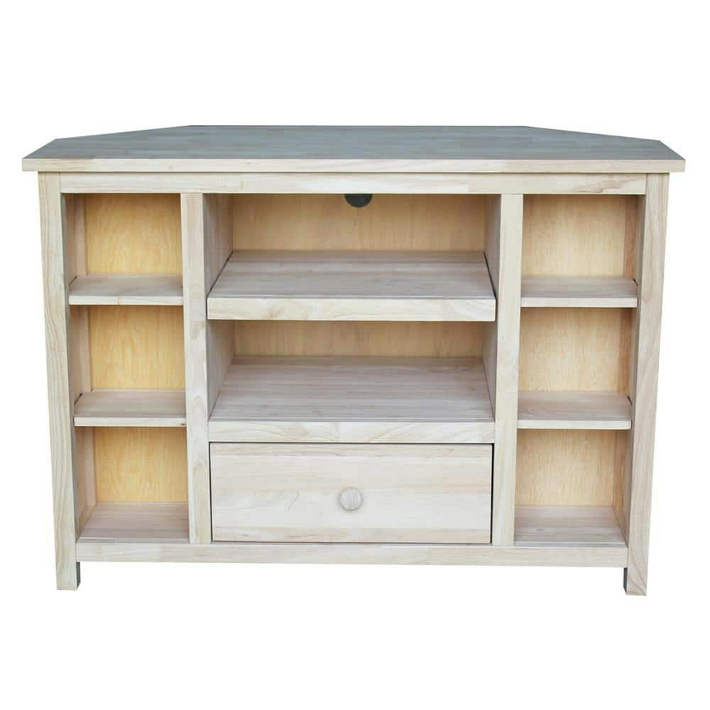Unfinished Wood Corner TV Stand: $314.02 Unfinished Wood Corner TV Stand: $314.02