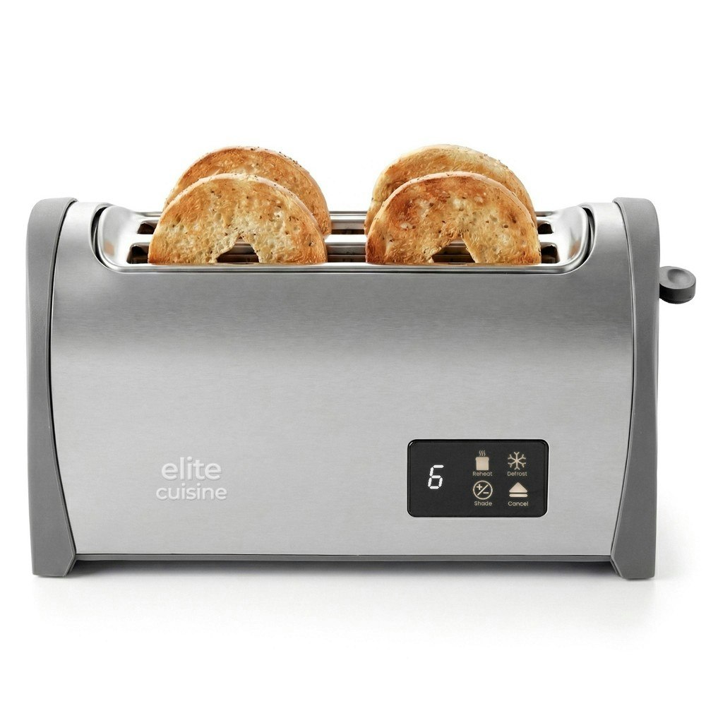 Elite Cuisine 4-Slice Long Slot Stainless Steel Toaster: $59.99 Elite Cuisine 4-Slice Long Slot Stainless Steel Toaster: $59.99