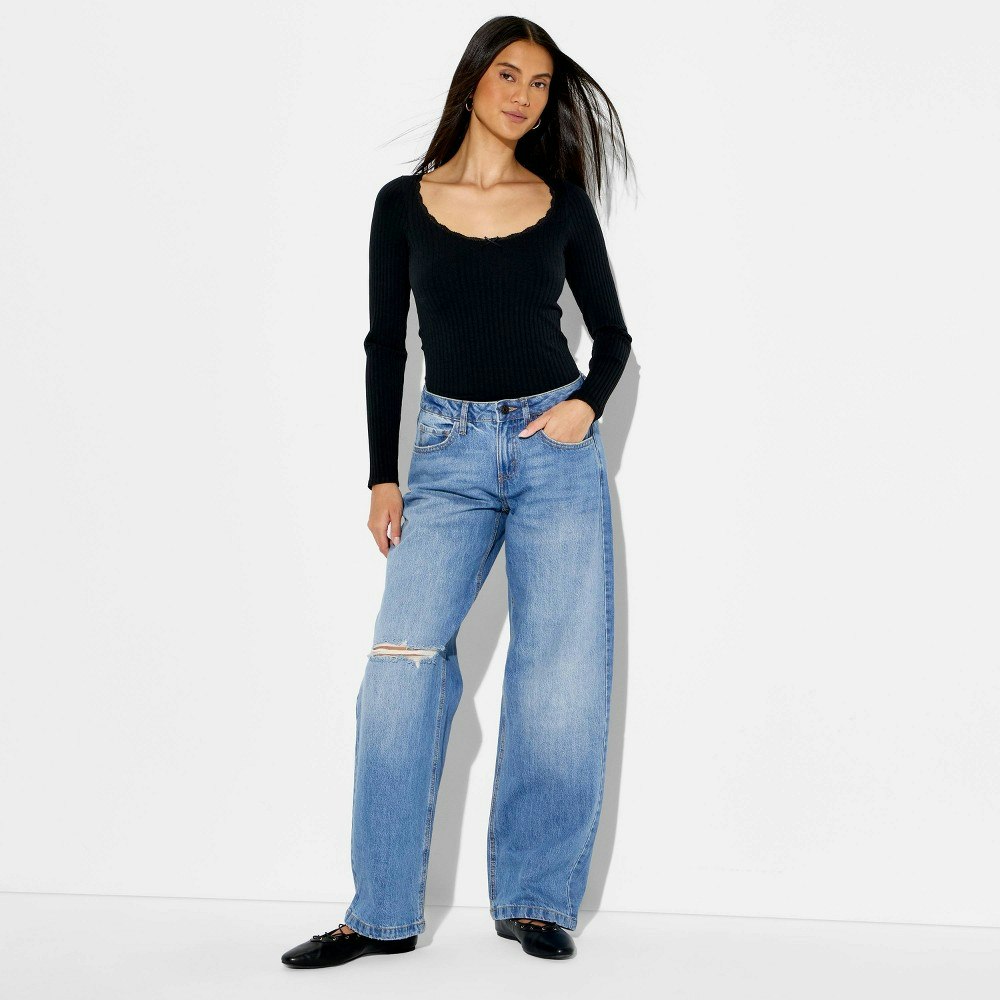 Wild Fable Women's Low-Rise Straight Curvy Fit Jeans: $28 Wild Fable Women's Low-Rise Straight Curvy Fit Jeans: $28