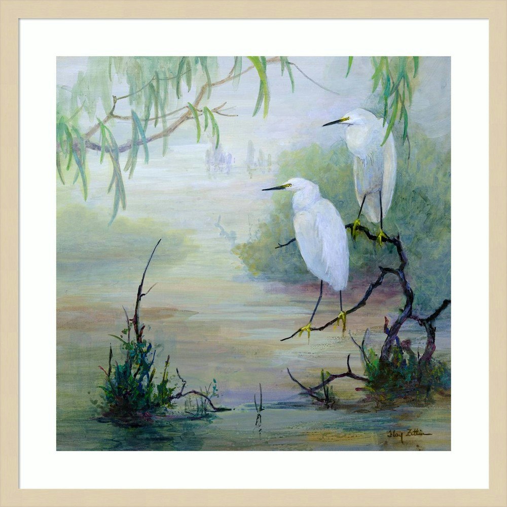 Amanti Art 25"x25" Snowy Egrets in Wetlands Wood Framed Wall Art Print: $166.99 Amanti Art 25"x25" Snowy Egrets in Wetlands Wood Framed Wall Art Print: $166.99