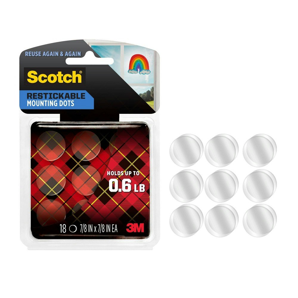 Scotch Restickable Mounting Dots 18-Pack: $3.89 Scotch Restickable Mounting Dots 18-Pack: $3.89