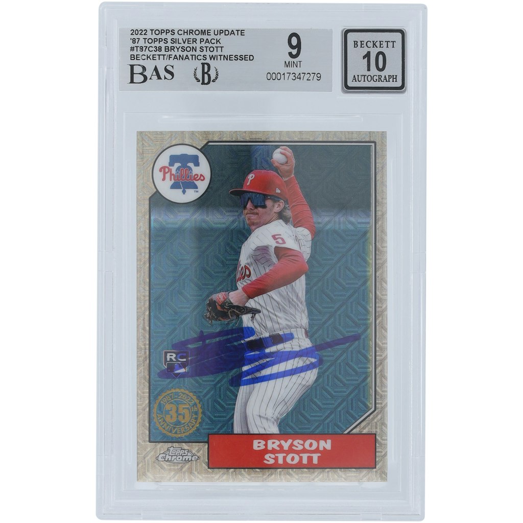 Bryson Stott Philadelphia Phillies Autographed 2022 Topps Chrome Update Rookie Card: $179.99