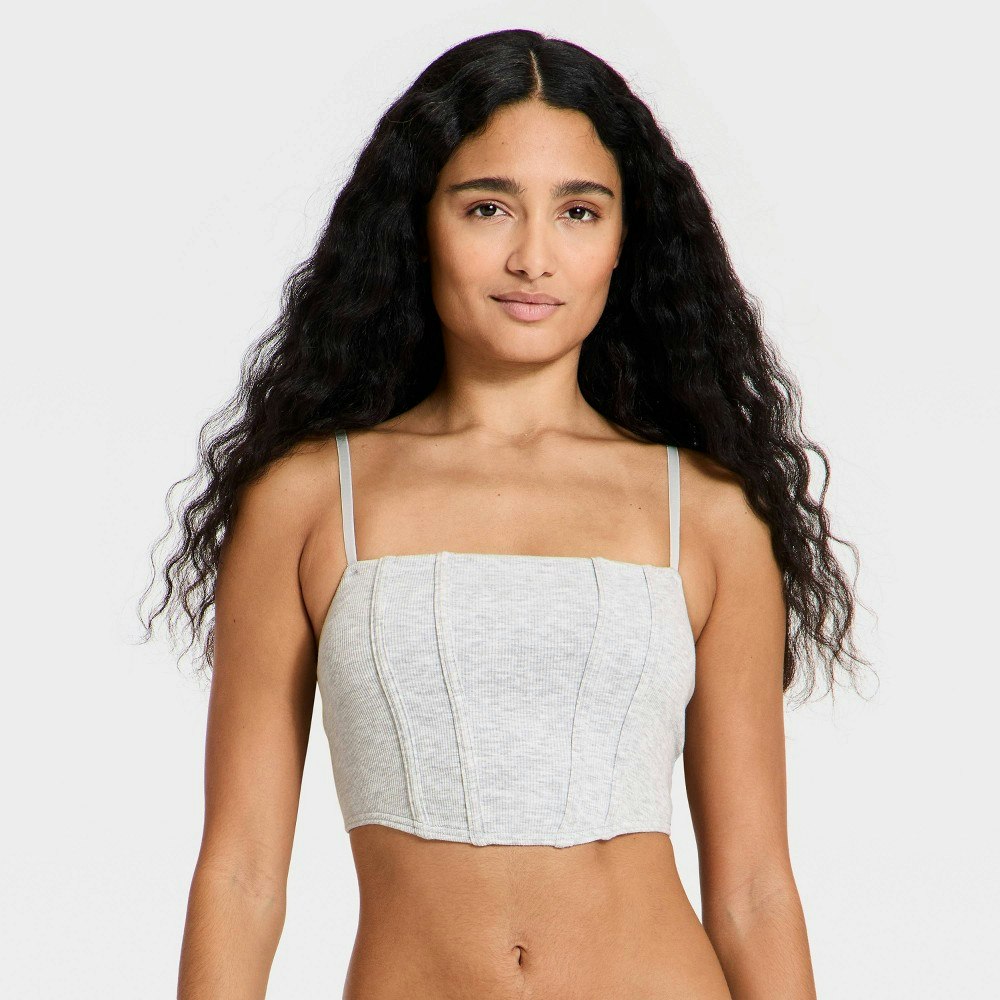 Women's Cotton Rib Corset Bralette: $15 Women's Cotton Rib Corset Bralette: $15