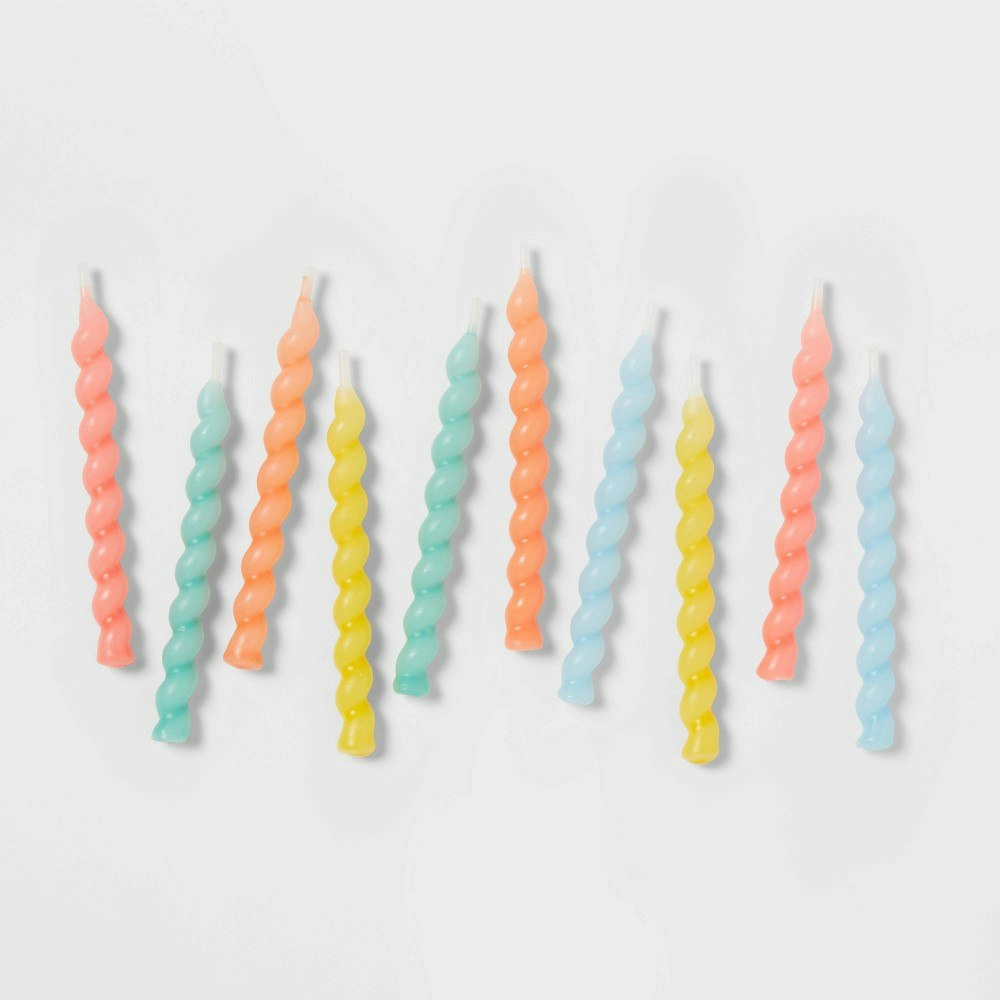 Spritz Pastel Rainbow Swirl Birthday Candles 10-Pack: $3