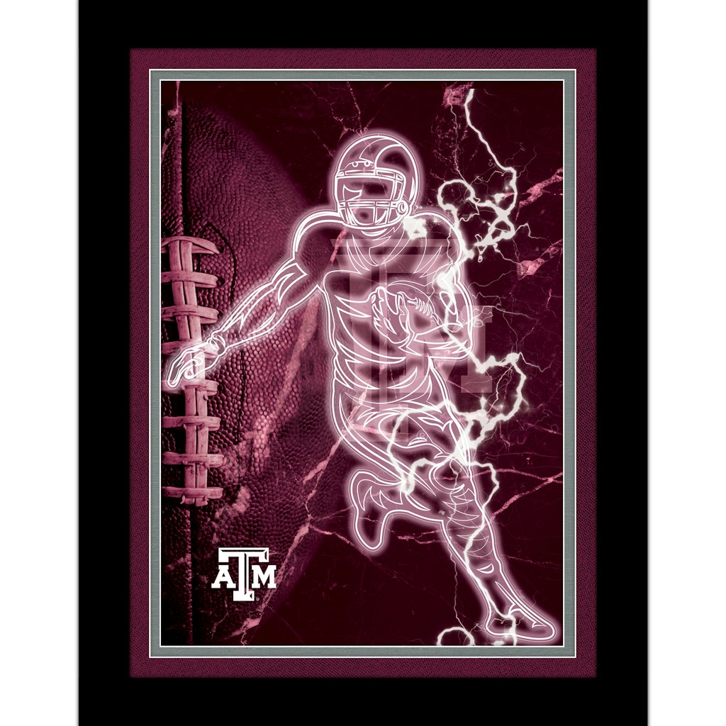 Texas A&M Aggies 12" x 16" Framed Neon Player Print: $49.99
