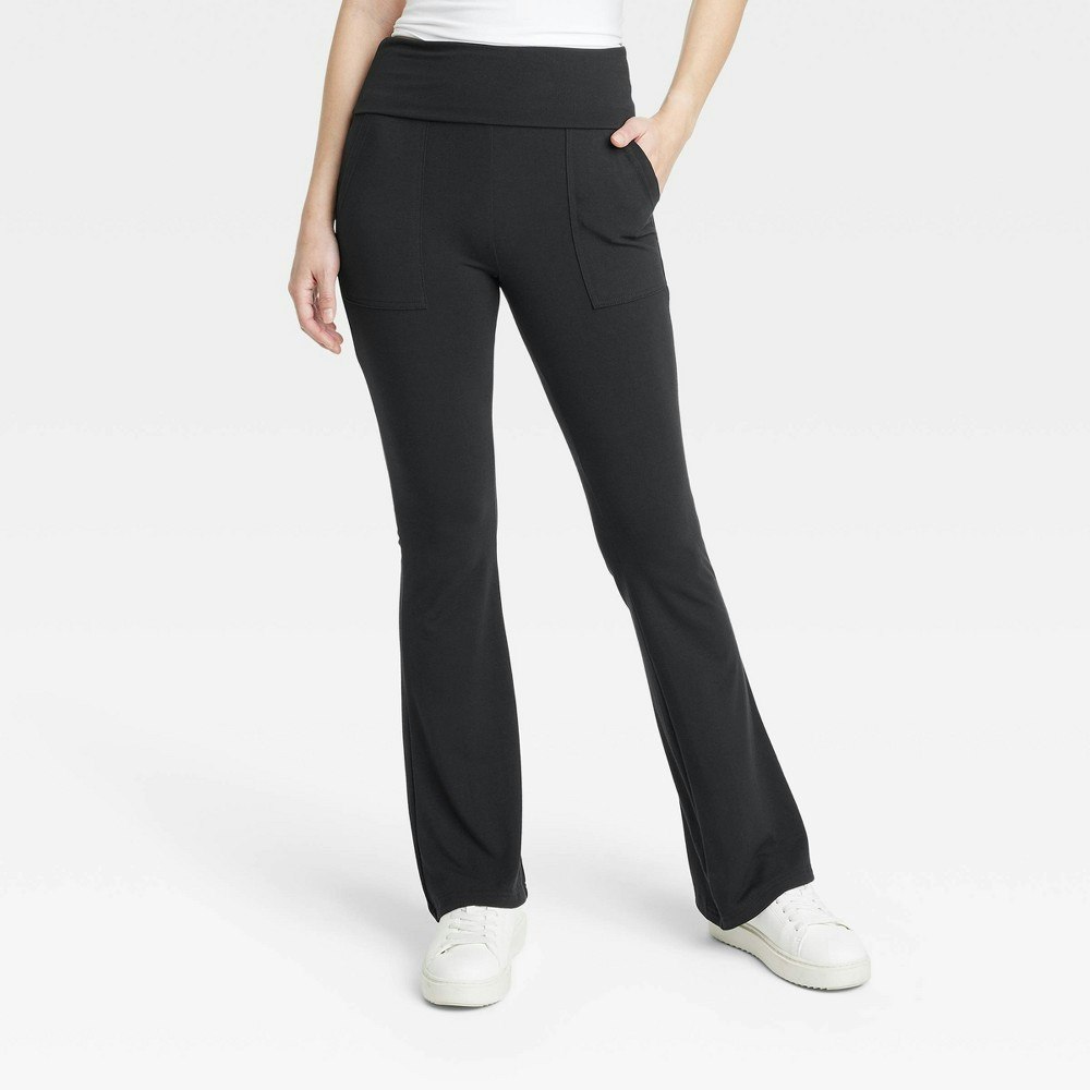 A New Day Women's Fold Over Waistband Flare Leggings with Pockets: $22 A New Day Women's Fold Over Waistband Flare Leggings with Pockets: $22
