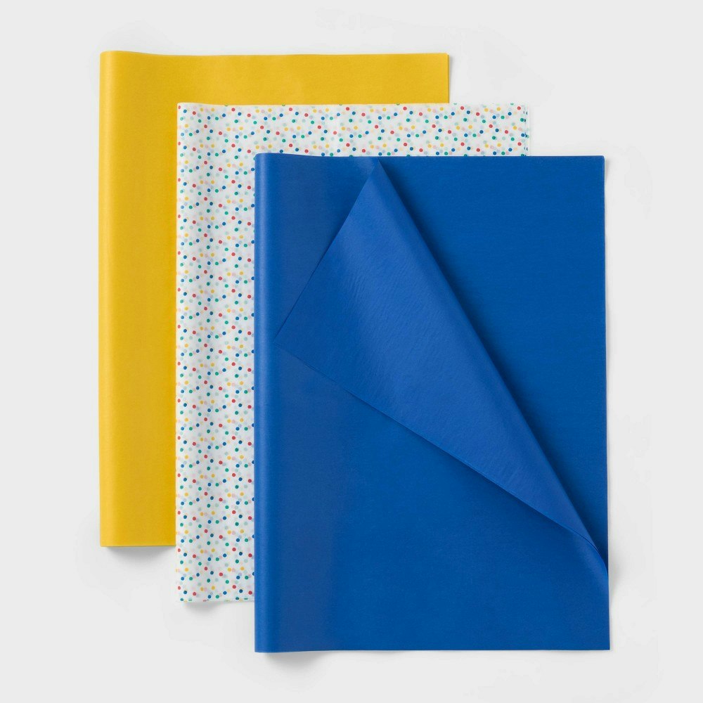 Spritz 20-Count Blue and Yellow Dot Tissue Paper: $3.75 Spritz 20-Count Blue and Yellow Dot Tissue Paper: $3.75