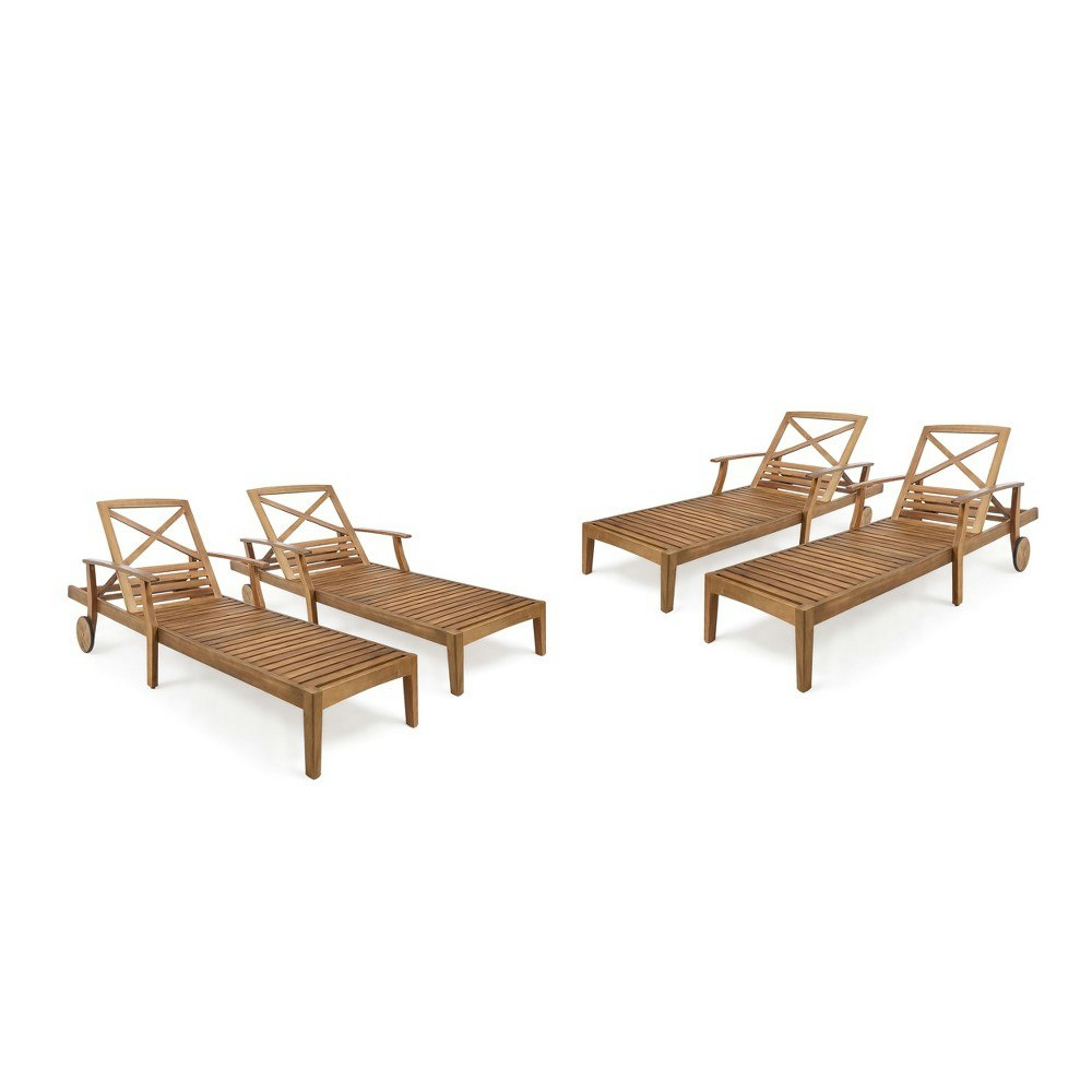 Christopher Knight Home Perla Acacia Chaise Lounge 4-Pack: $920.99 Christopher Knight Home Perla Acacia Chaise Lounge 4-Pack: $920.99