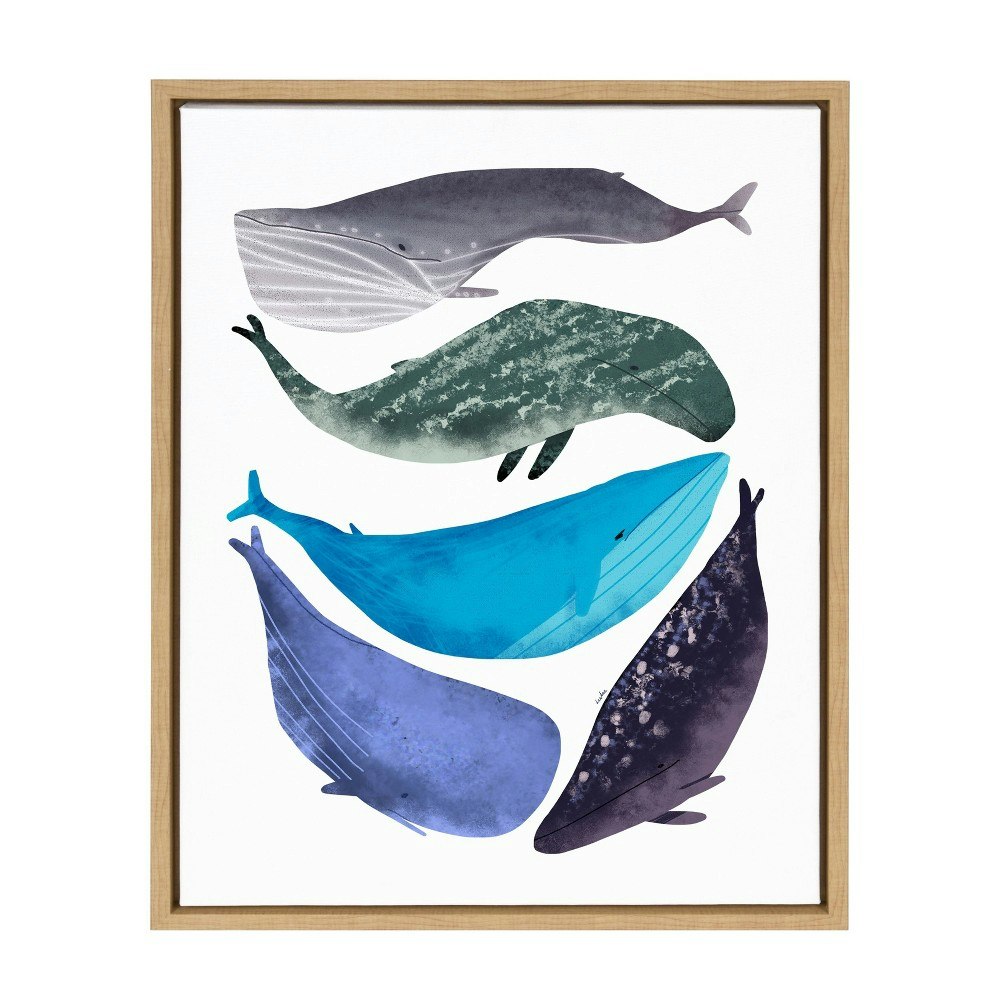 Kate & Laurel 18" x 24" Sylvie Whales Framed Canvas by Lida Larina: $54.99 Kate & Laurel 18" x 24" Sylvie Whales Framed Canvas by Lida Larina: $54.99