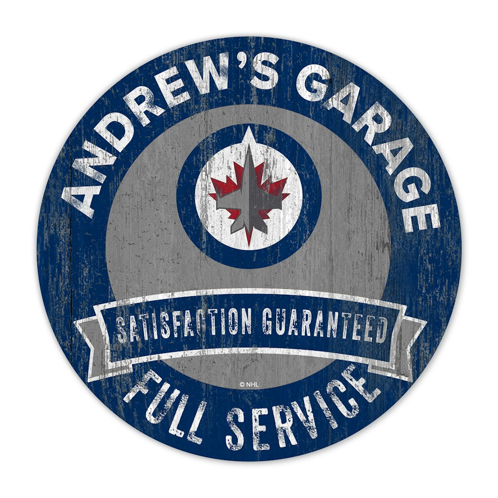 Winnipeg Jets 16-Inch Customizable Garage Sign: $34.99