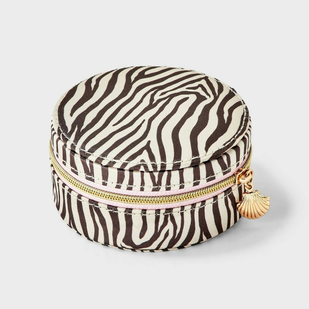A New Day Zebra Print Round Travel Jewelry Case: $12 A New Day Zebra Print Round Travel Jewelry Case: $12