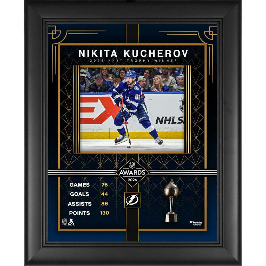 Nikita Kucherov 13" x 16" Framed Hart Trophy Winner Collage: $49.99