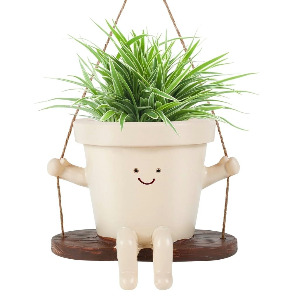 5.3-Inch Hanging Face Planter Pot: $12