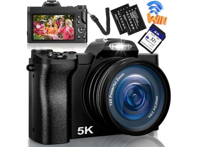 5K 48MP Digital Vlogging Camera with 32GB SD Card: $140.99 5K 48MP Digital Vlogging Camera with 32GB SD Card: $140.99