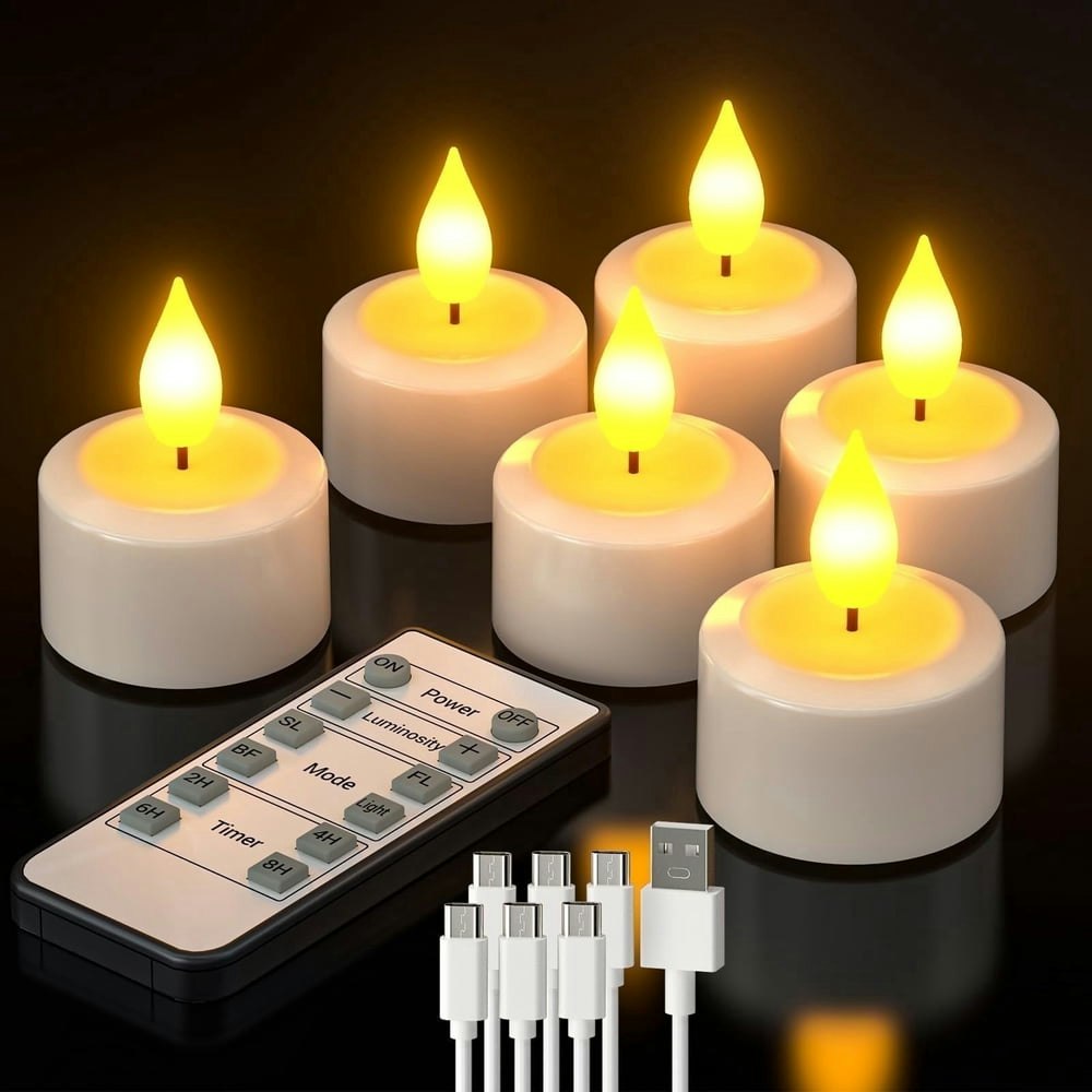 PChero 6-Pack Rechargeable Flameless LED Tea Lights: $17.99 PChero 6-Pack Rechargeable Flameless LED Tea Lights: $17.99