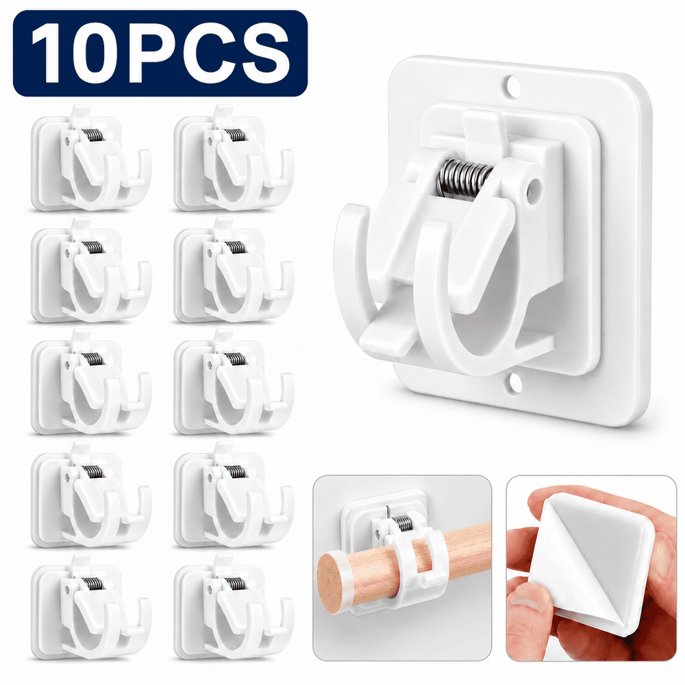 Sherry Self-Adhesive Curtain Rod Bracket 10-Pack: $11.59 Sherry Self-Adhesive Curtain Rod Bracket 10-Pack: $11.59