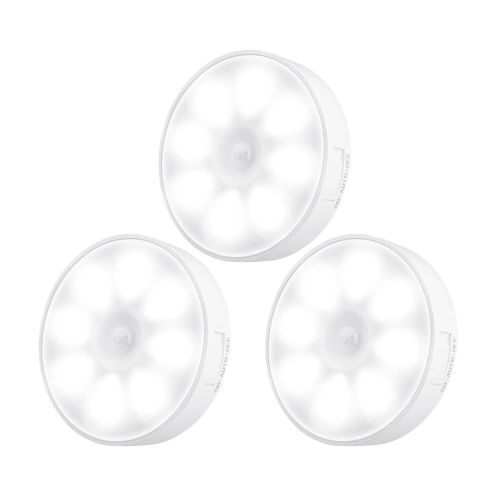 8-LED Rechargeable Motion Sensor Light 3-Pack: $13.49