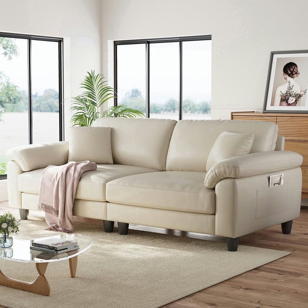 83-Inch 3-Seater PU Leather Sofa: $259.89 83-Inch 3-Seater PU Leather Sofa: $259.89