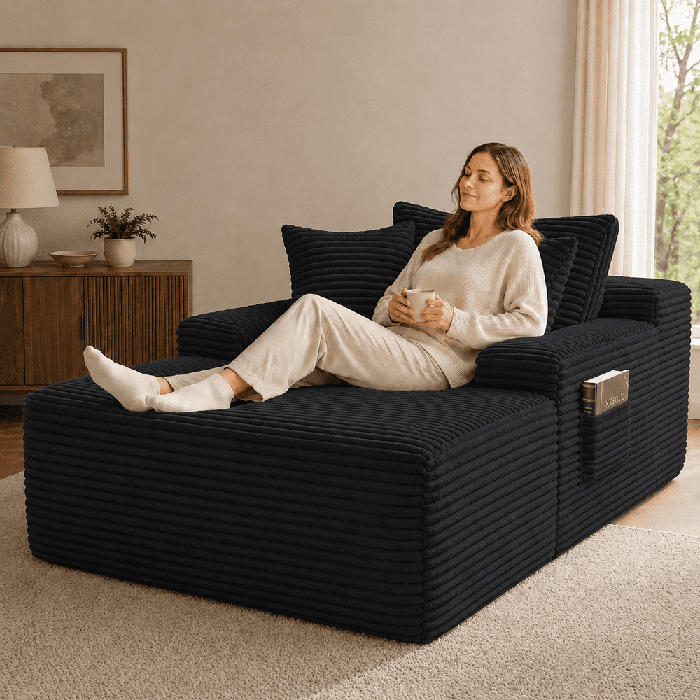 67-Inch Corduroy Chaise Lounge Sofa: $219.88 67-Inch Corduroy Chaise Lounge Sofa: $219.88
