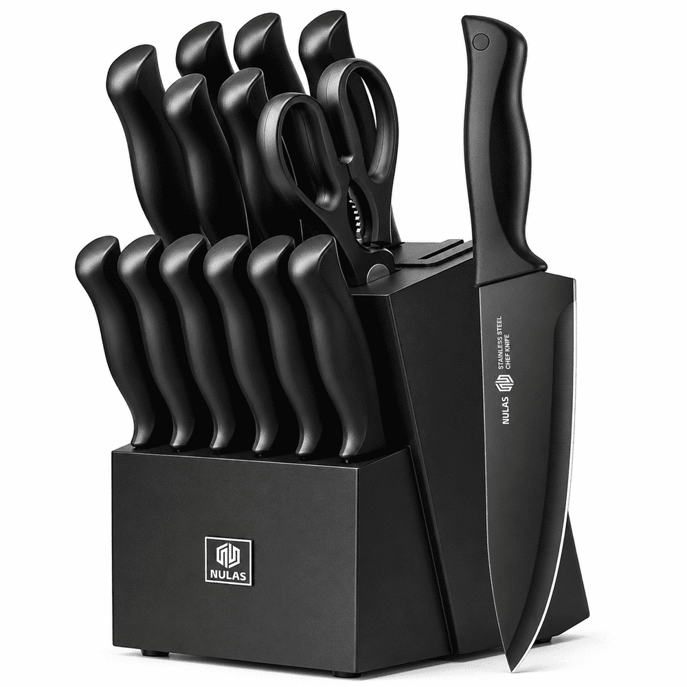 Nulas 15-Piece Kitchen Knife Set with Block: $39.99